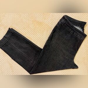 Women’s “Slim-sation by Multiples” Pull On Black Denim Ankle Pants